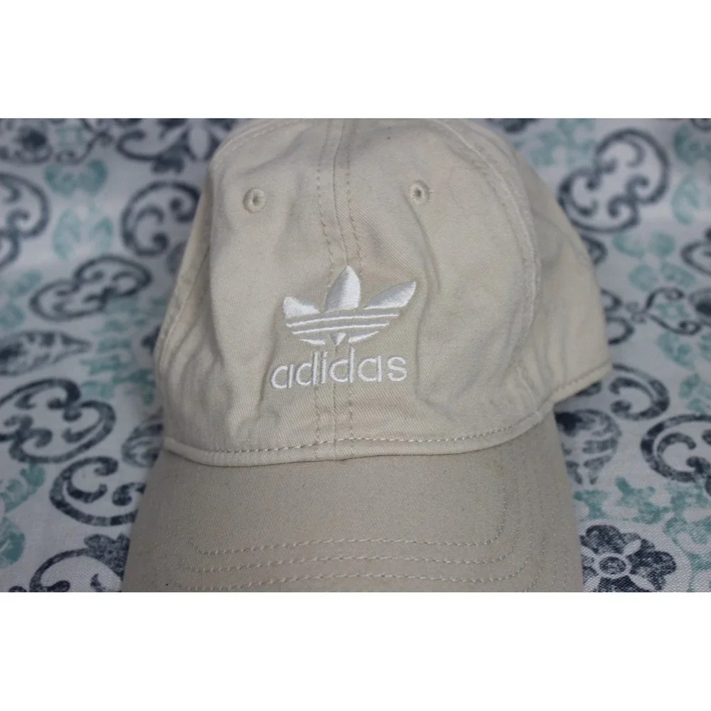 Adidas Trefoil Baseball Cap‎ Beige Cotton Adjustable Strap Logo